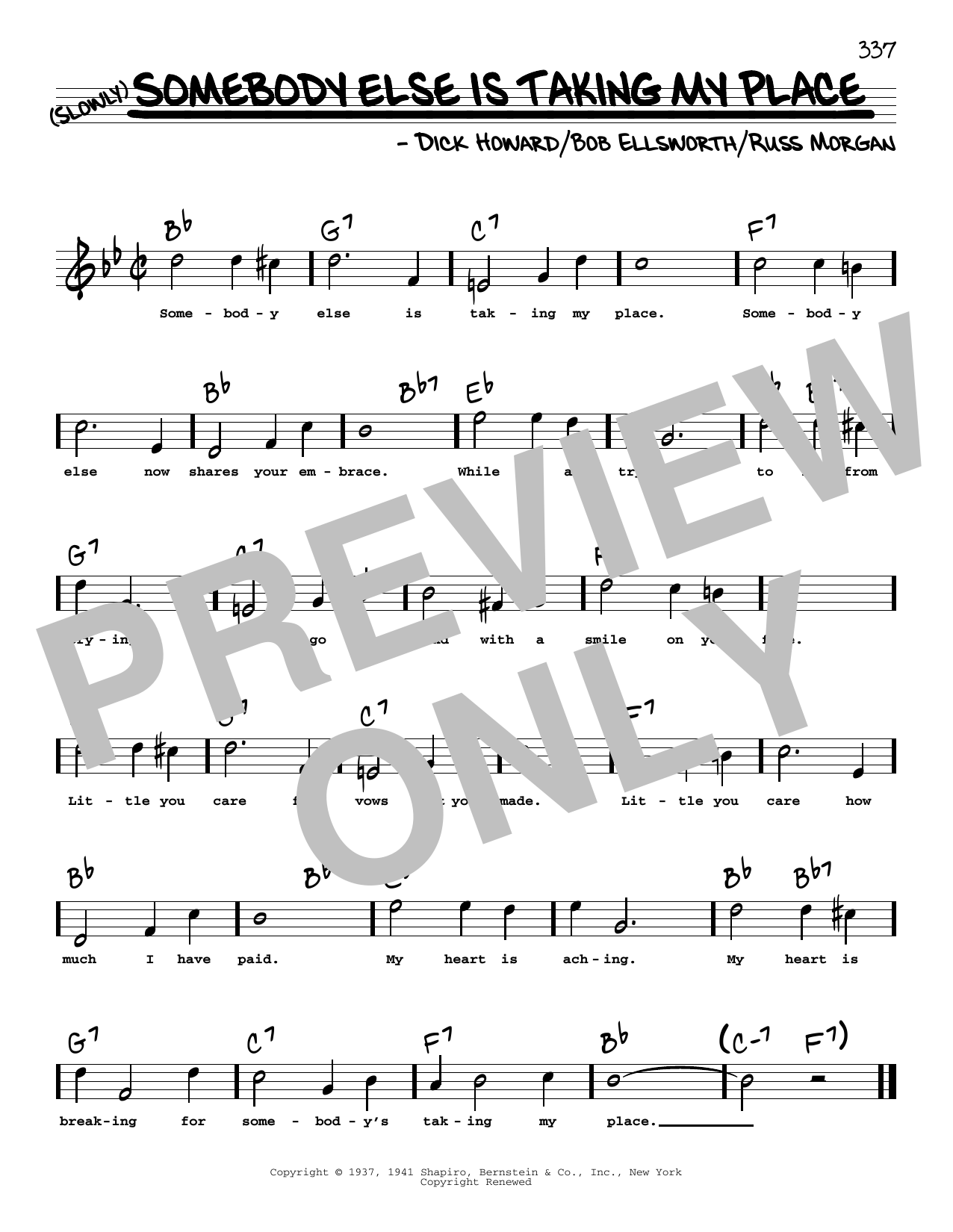 Download Peggy Lee Somebody Else Is Taking My Place (High Sheet Music