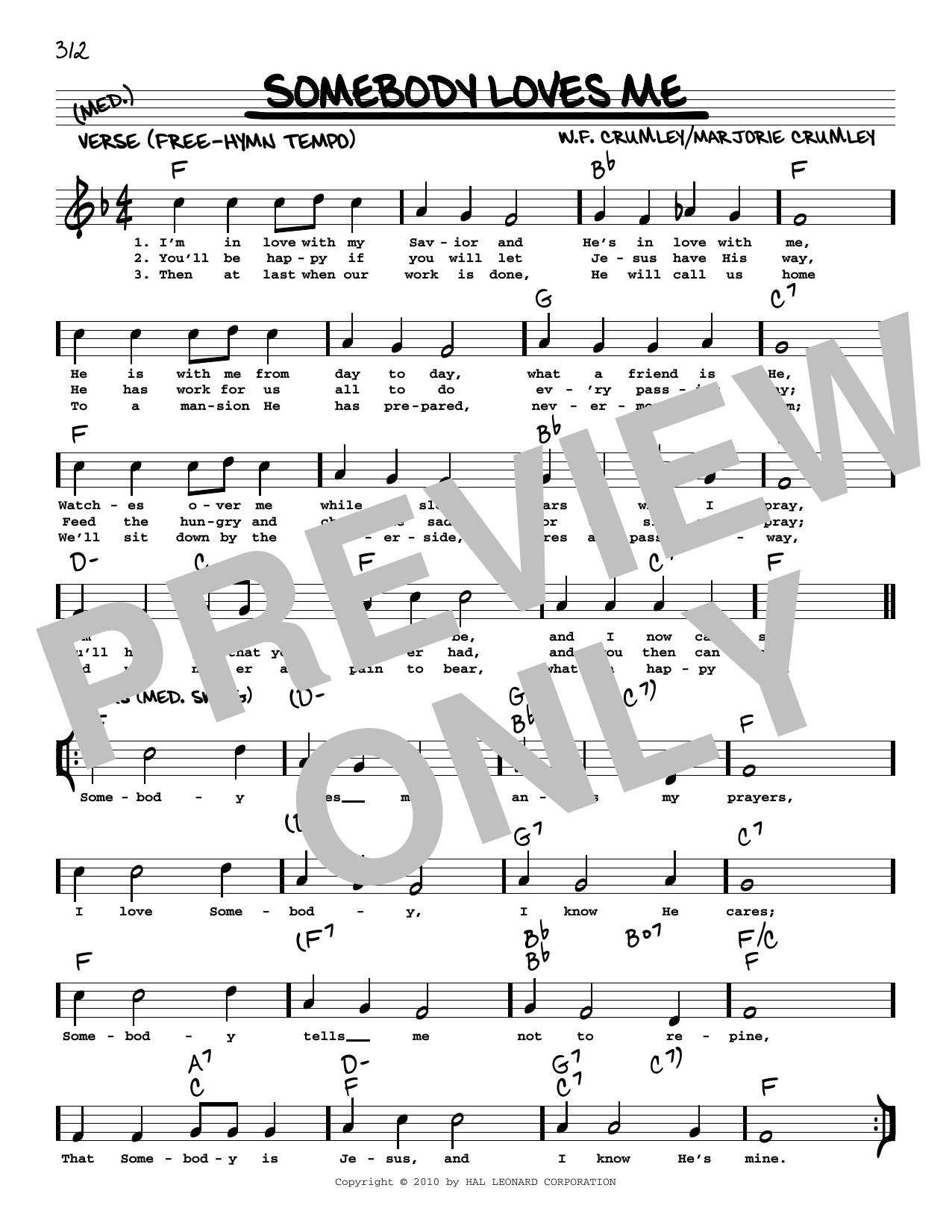 Download W.F. and Marjorie Crumley Somebody Loves Me (arr. Robert Rawlins) Sheet Music