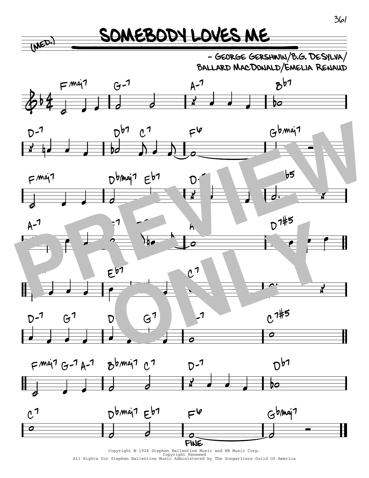 Download George Gershwin Somebody Loves Me [Reharmonized version Sheet Music
