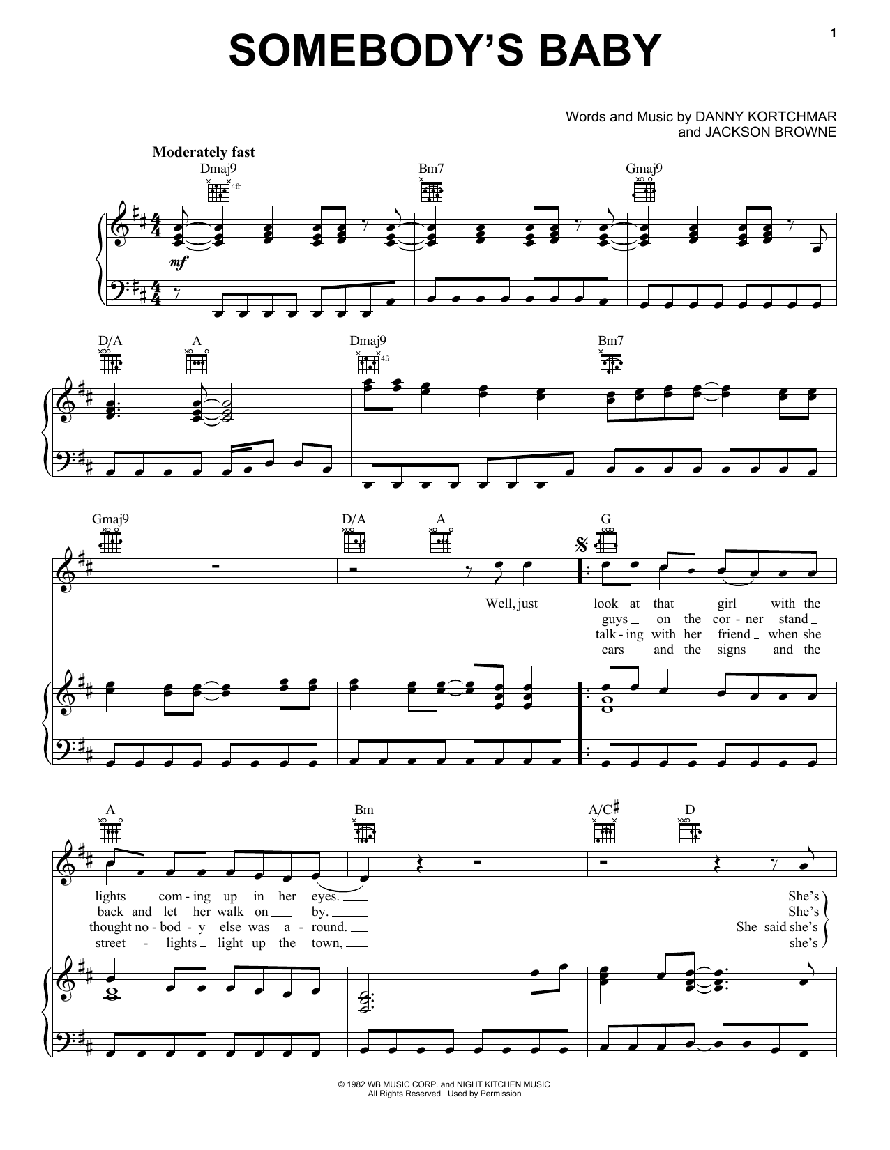 Download Danny Kortchmar Somebody's Baby Sheet Music