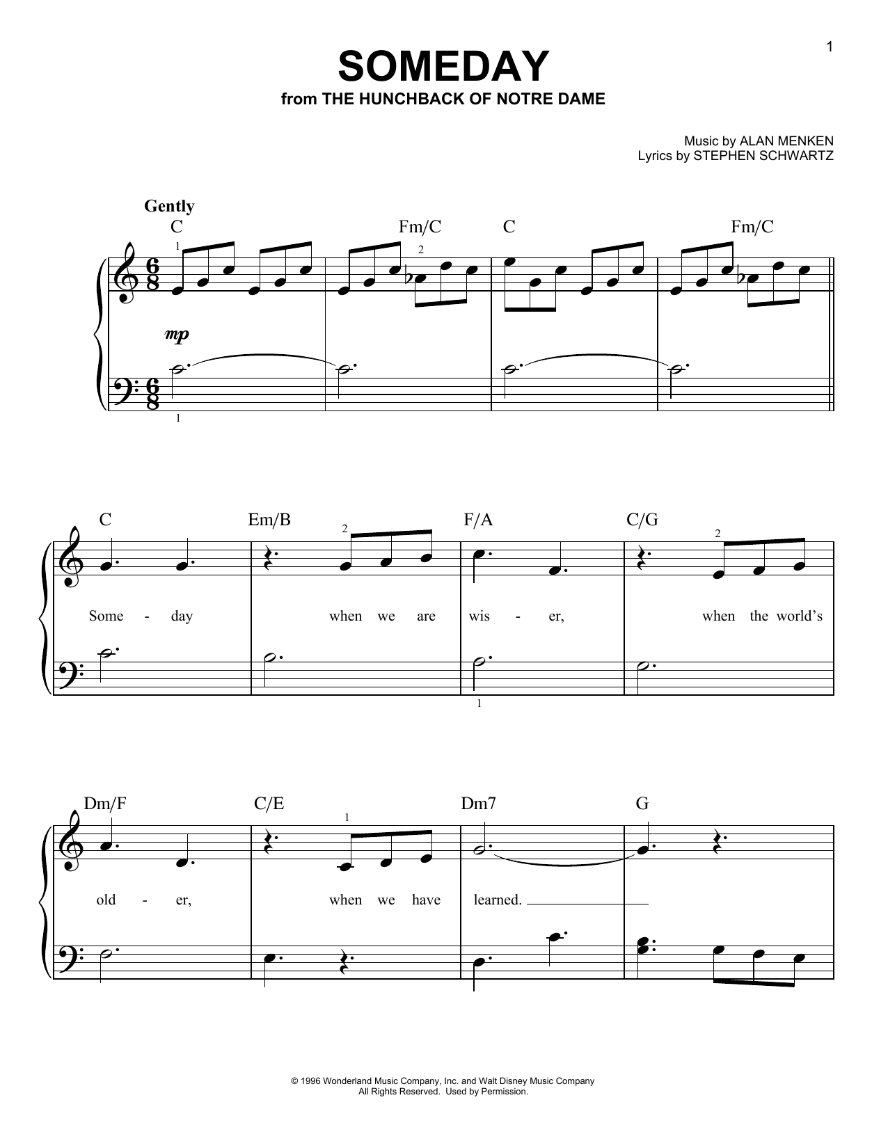 Download All-4-One Someday (from The Hunchback Of Notre Da Sheet Music