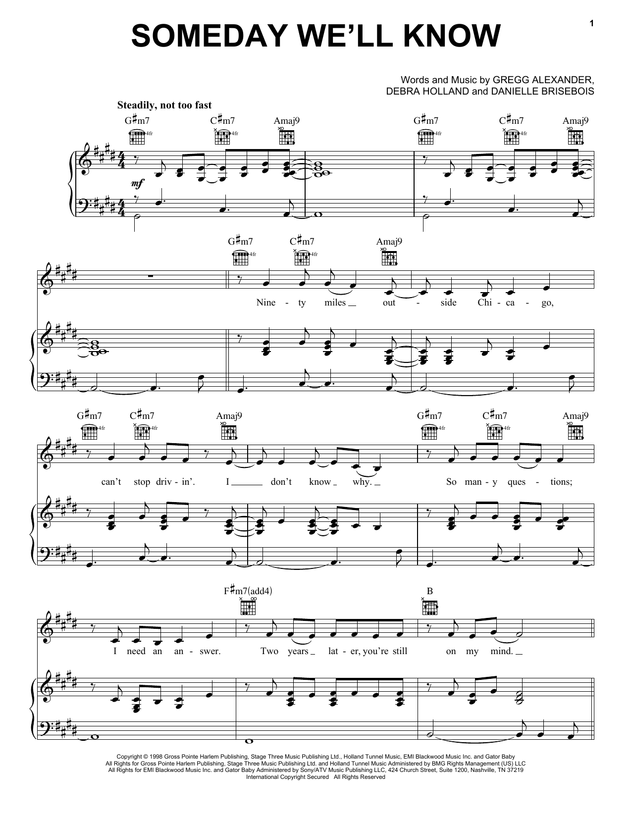 Download New Radicals Someday We'll Know Sheet Music
