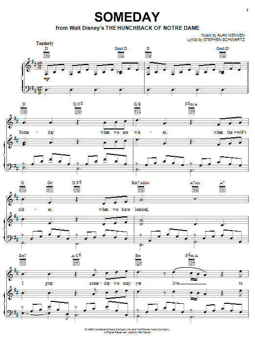 All-4-One Someday (from Walt Disney's The Hunchback Of Notre Dame) sheet music notes printable PDF score