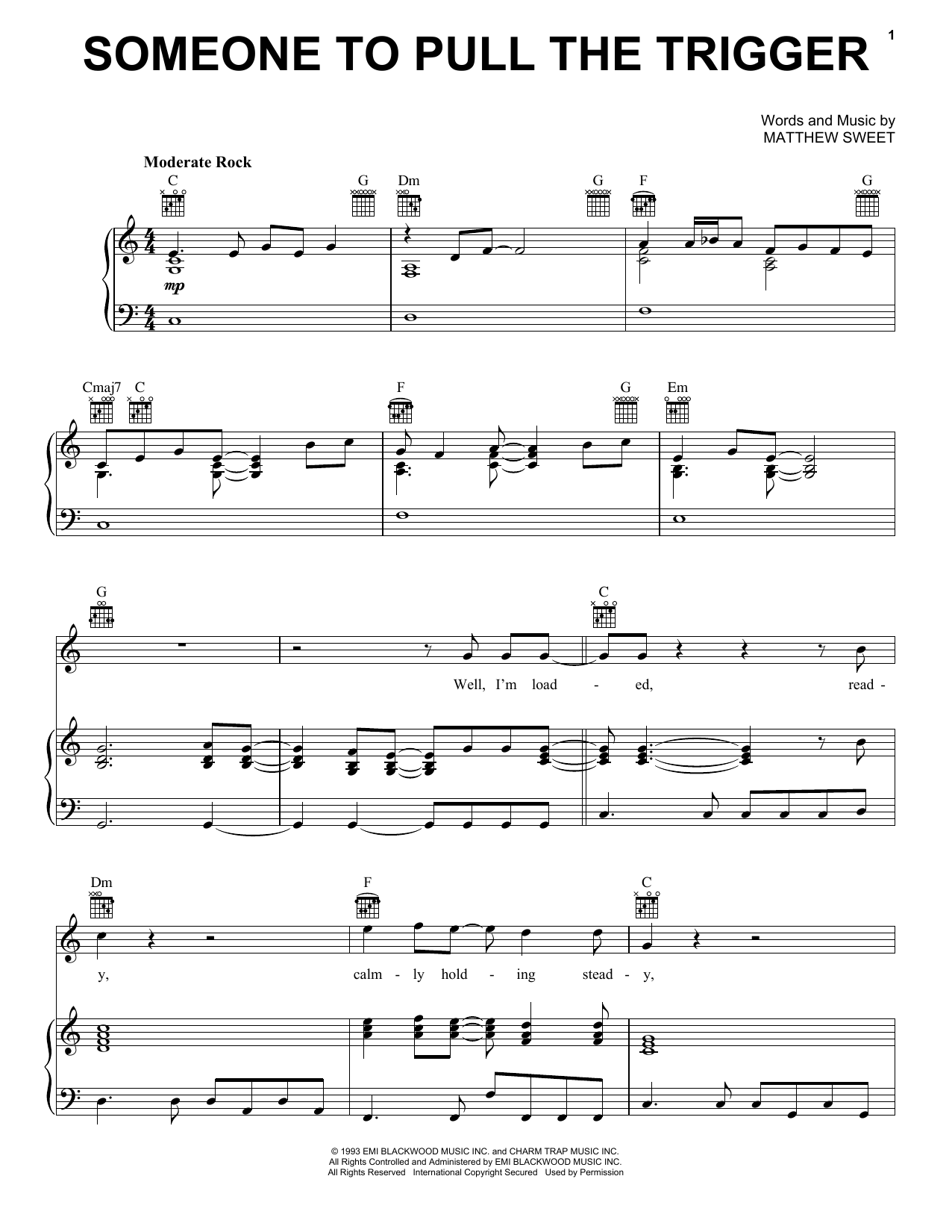 Download Matthew Sweet Someone To Pull The Trigger Sheet Music
