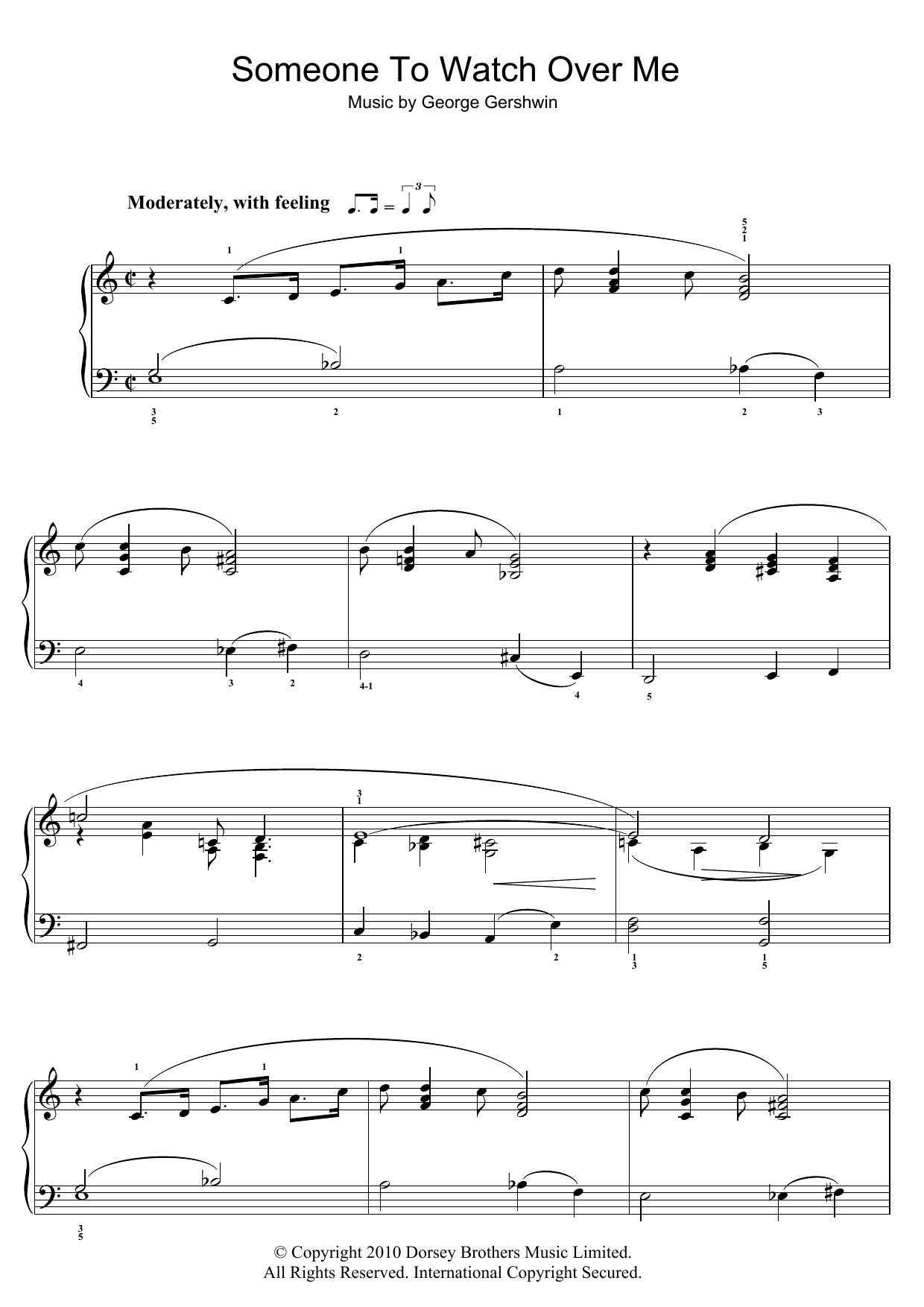 Download George Gershwin Someone To Watch Over Me Sheet Music