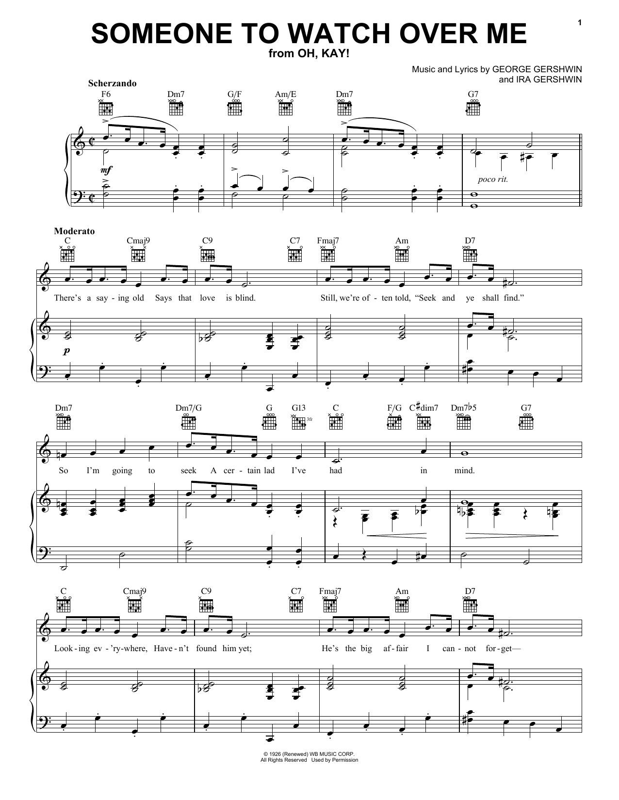Download George Gershwin Someone To Watch Over Me Sheet Music