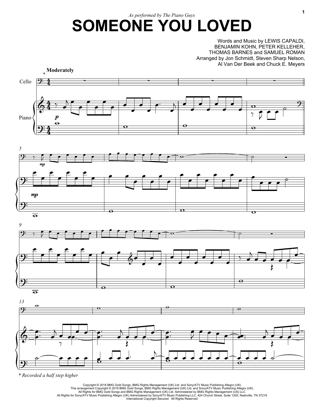 Download The Piano Guys Someone You Loved Sheet Music