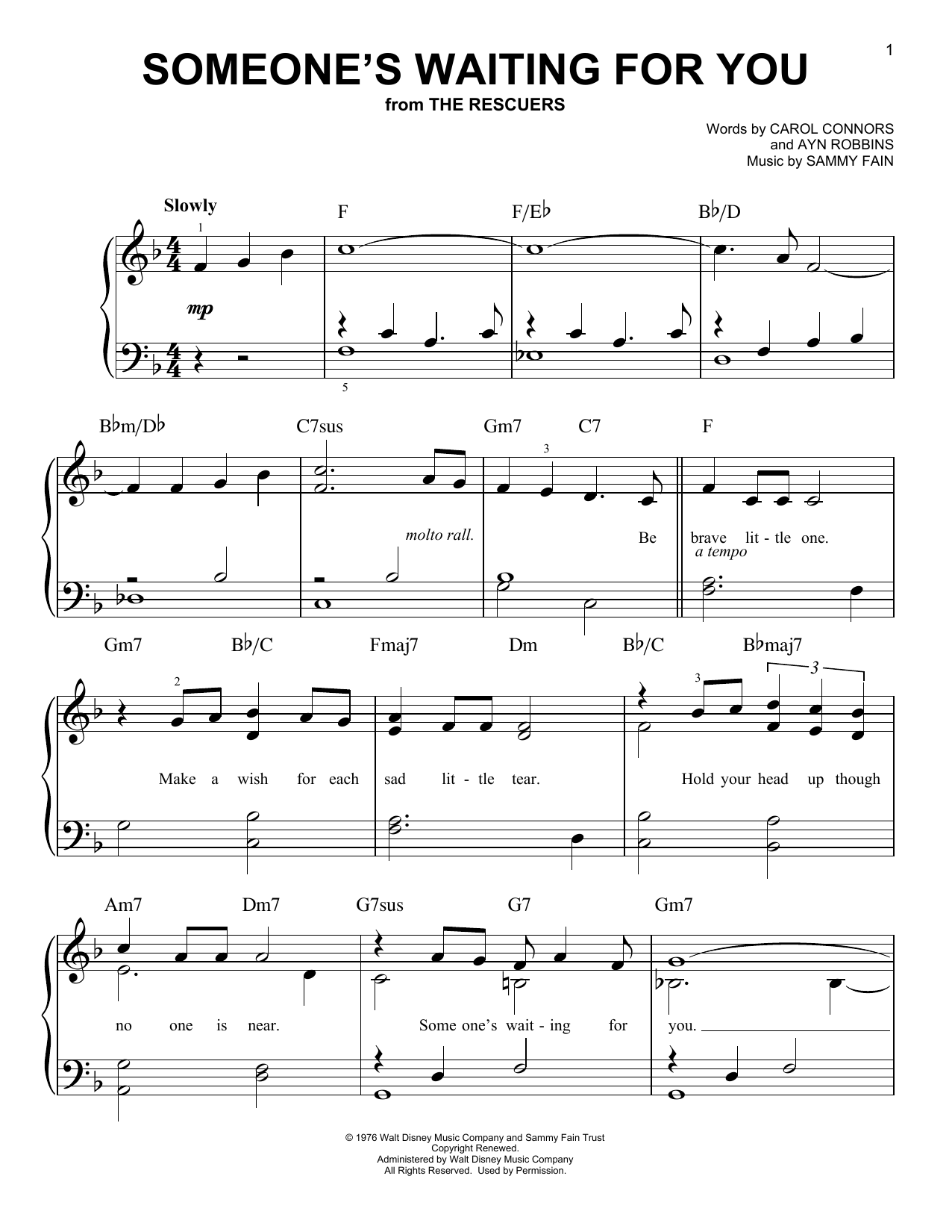 Download Ayn Robbins Someone's Waiting For You Sheet Music