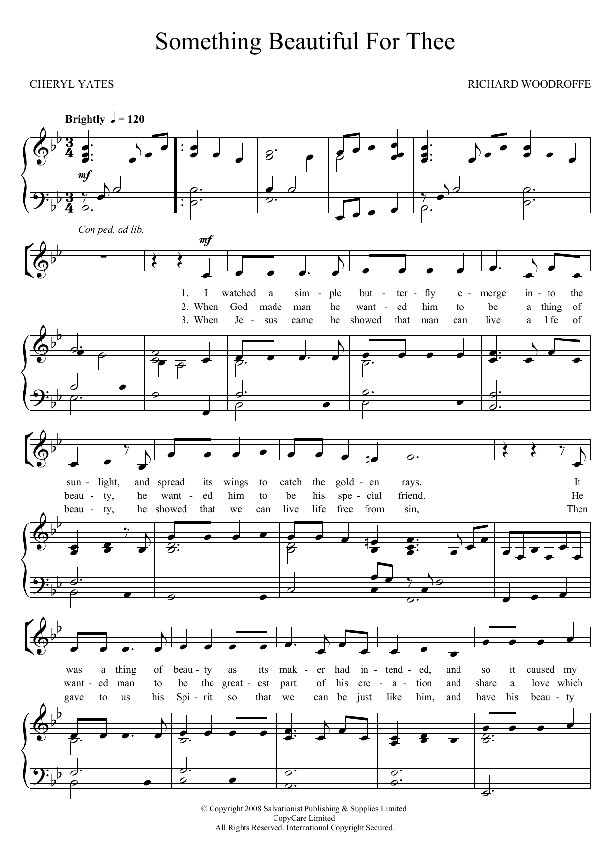 Download The Salvation Army Something Beautiful For Thee Sheet Music
