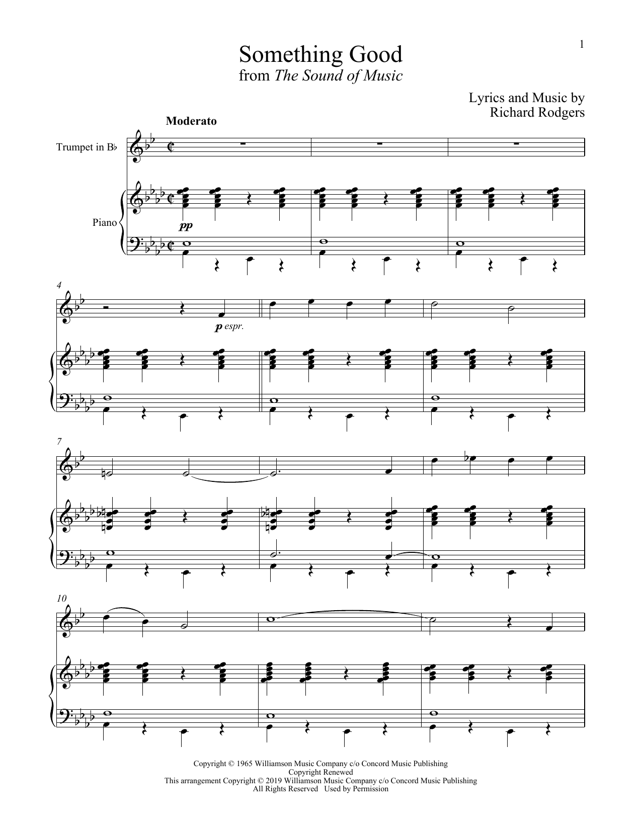 Download Rodgers & Hammerstein Something Good (from The Sound of Music Sheet Music