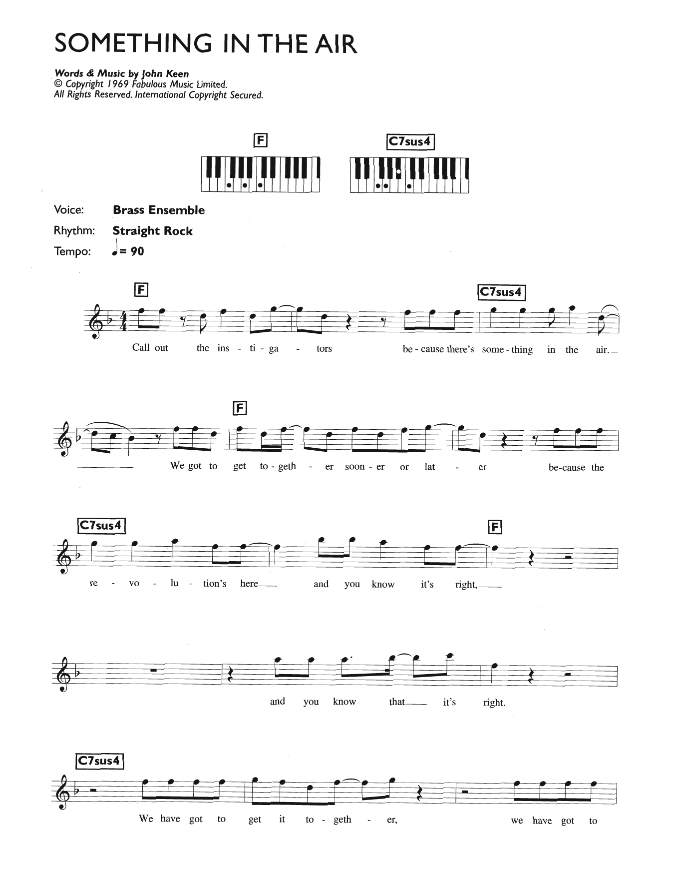 Download Thunderclap Newman Something In The Air Sheet Music