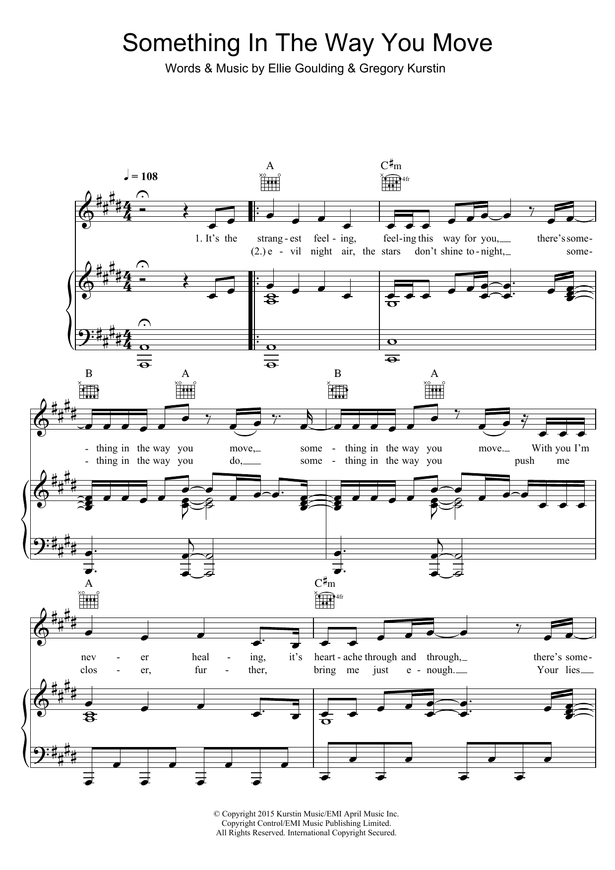 Download Ellie Goulding Something In The Way You Move Sheet Music