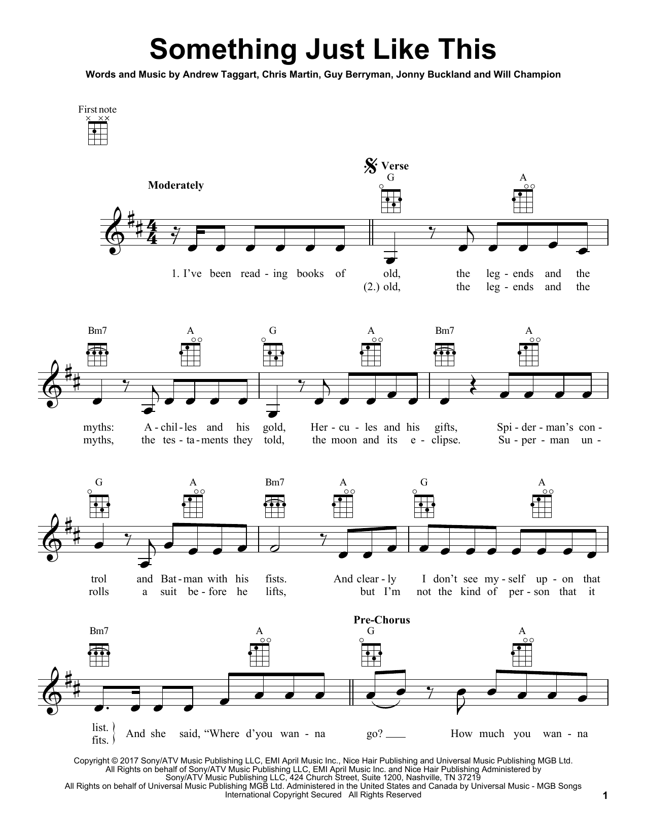 Download The Chainsmokers & Coldplay Something Just Like This Sheet Music