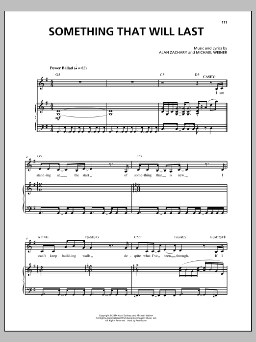 Download Michael Weiner Something That Will Last Sheet Music
