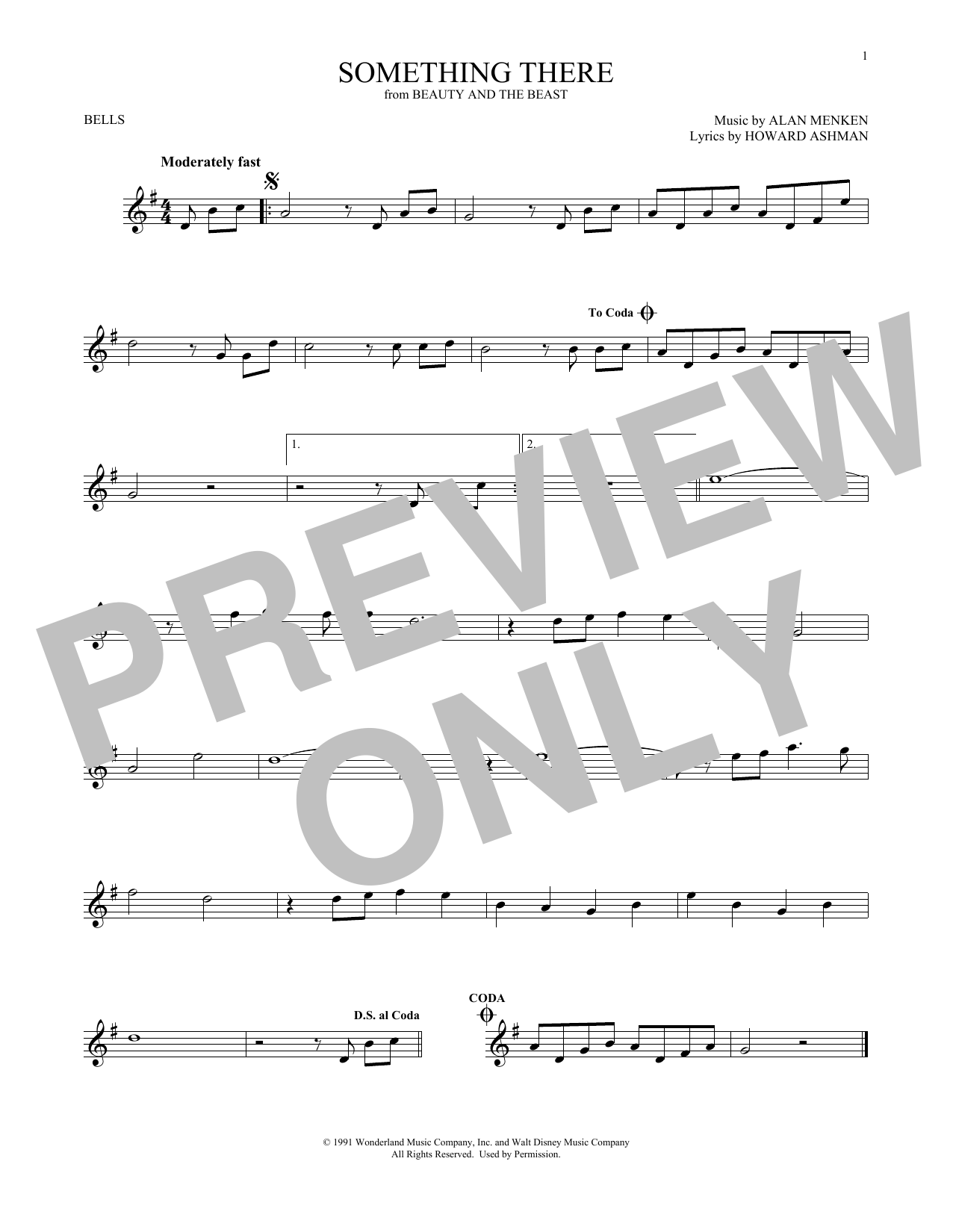 Download Alan Menken Something There (from Beauty And The Be Sheet Music