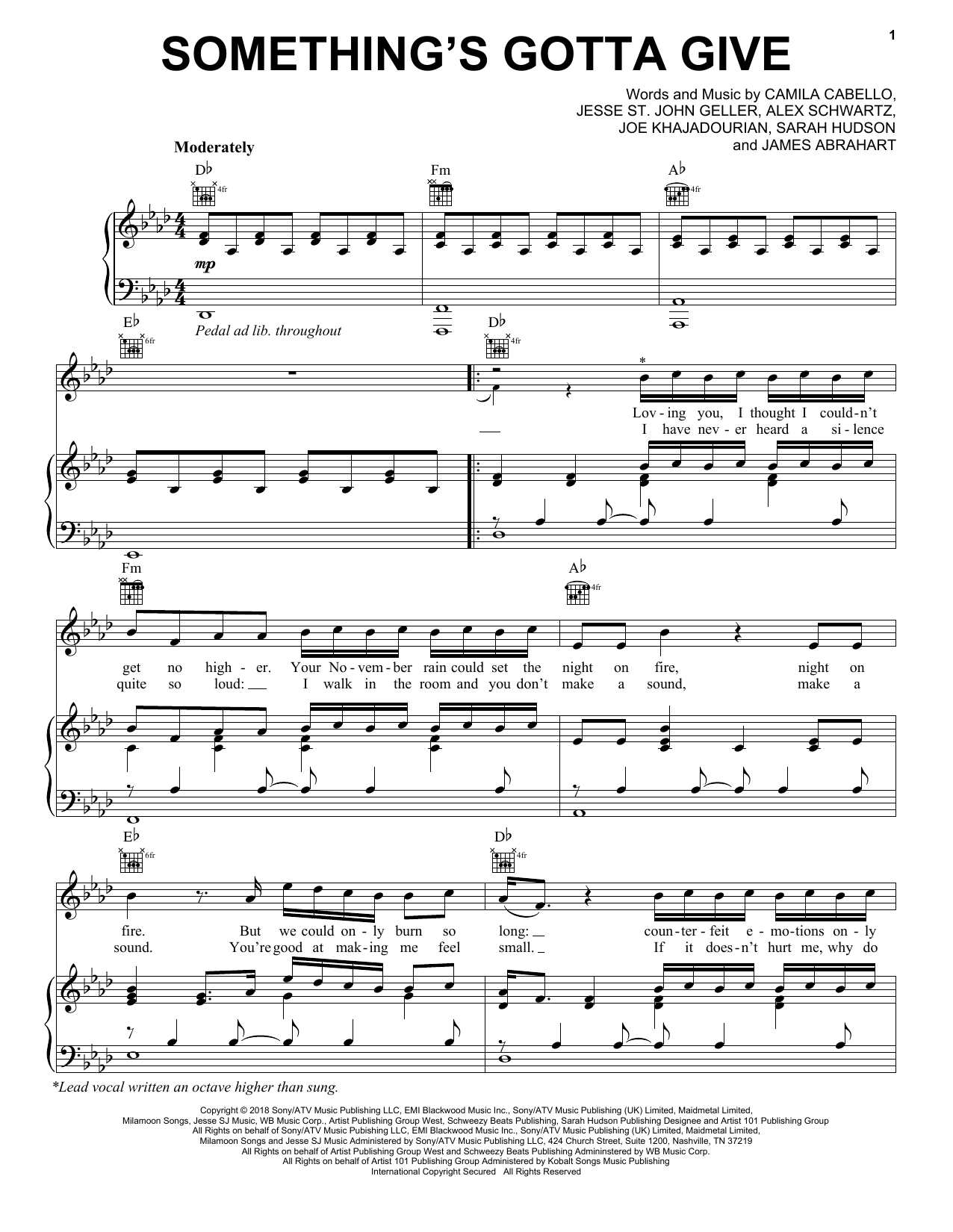 Download Camila Cabello Something's Gotta Give Sheet Music