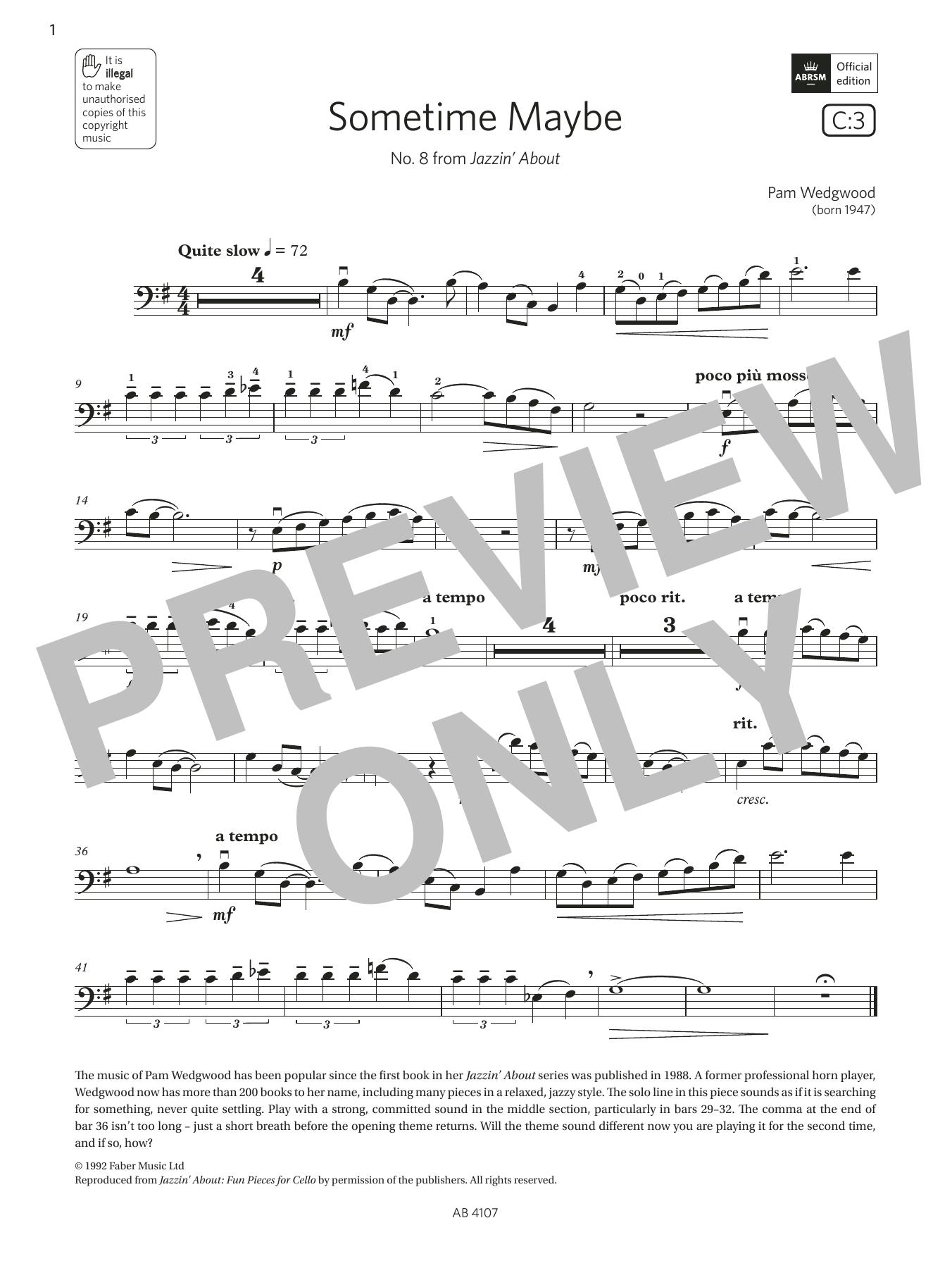 Download Pam Wedgwood Sometime Maybe (Grade 4, C3, from the A Sheet Music