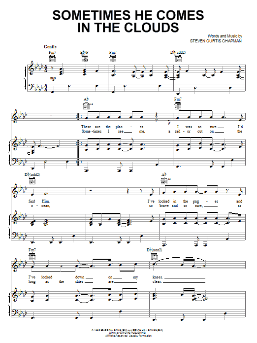 Download Steven Curtis Chapman Sometimes He Comes In The Clouds Sheet Music