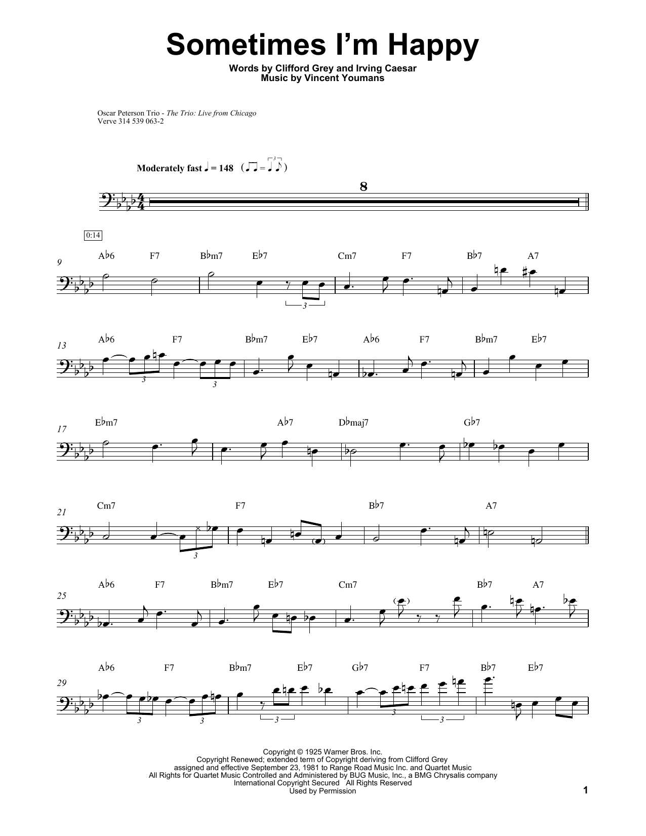 Download Ray Brown Sometimes I'm Happy Sheet Music