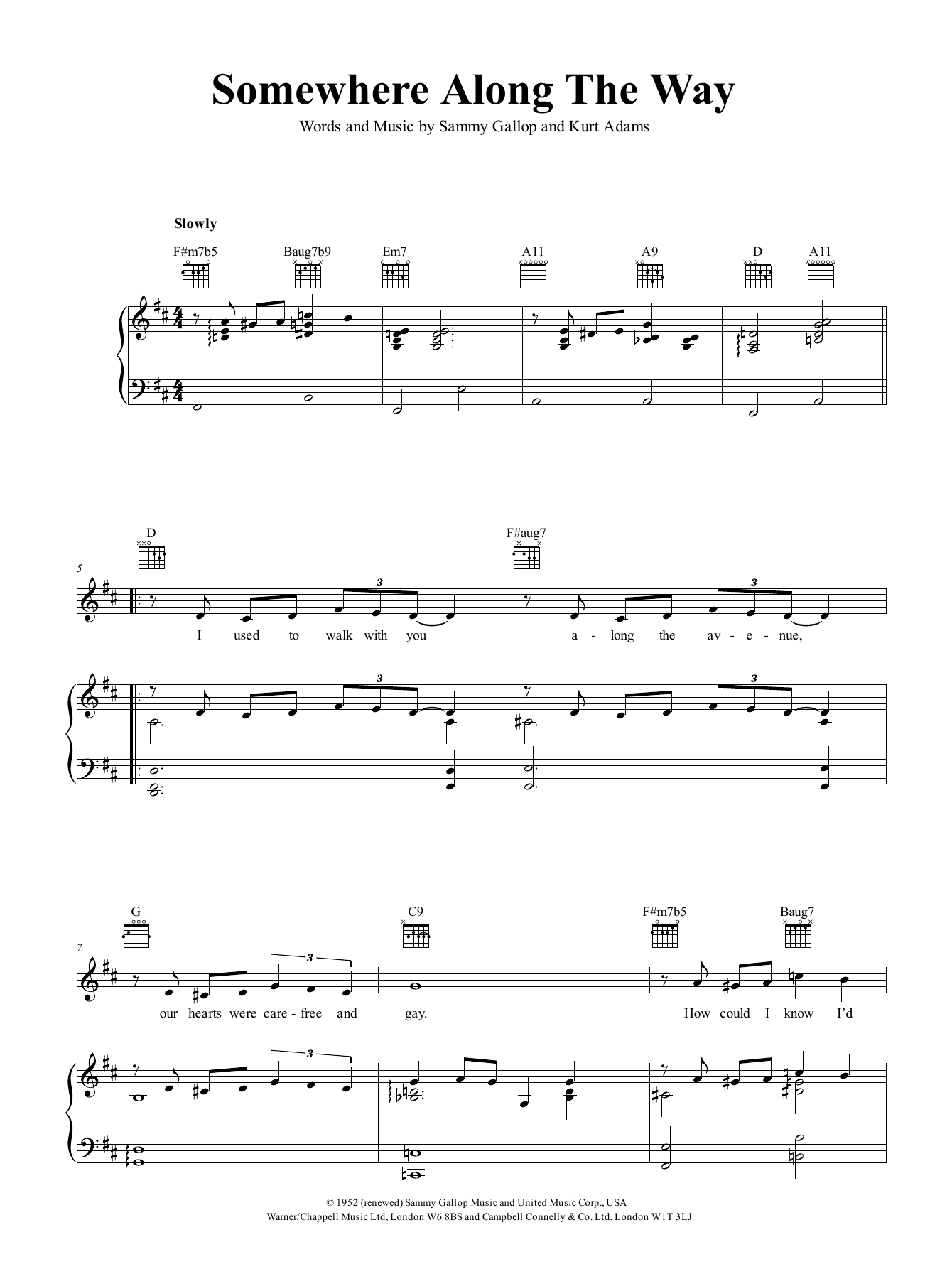 Download Nat King Cole Somewhere Along The Way Sheet Music