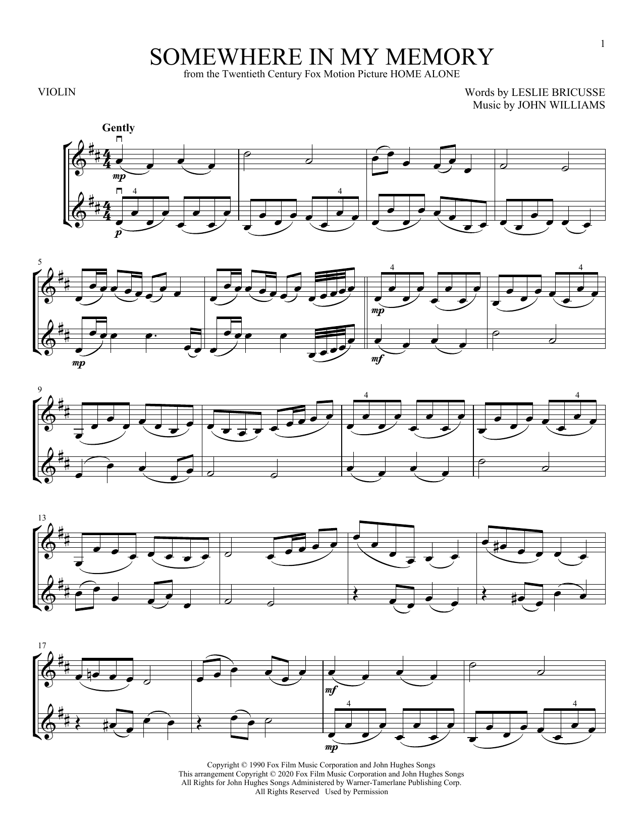 Download John Williams Somewhere In My Memory (from Home Alone Sheet Music