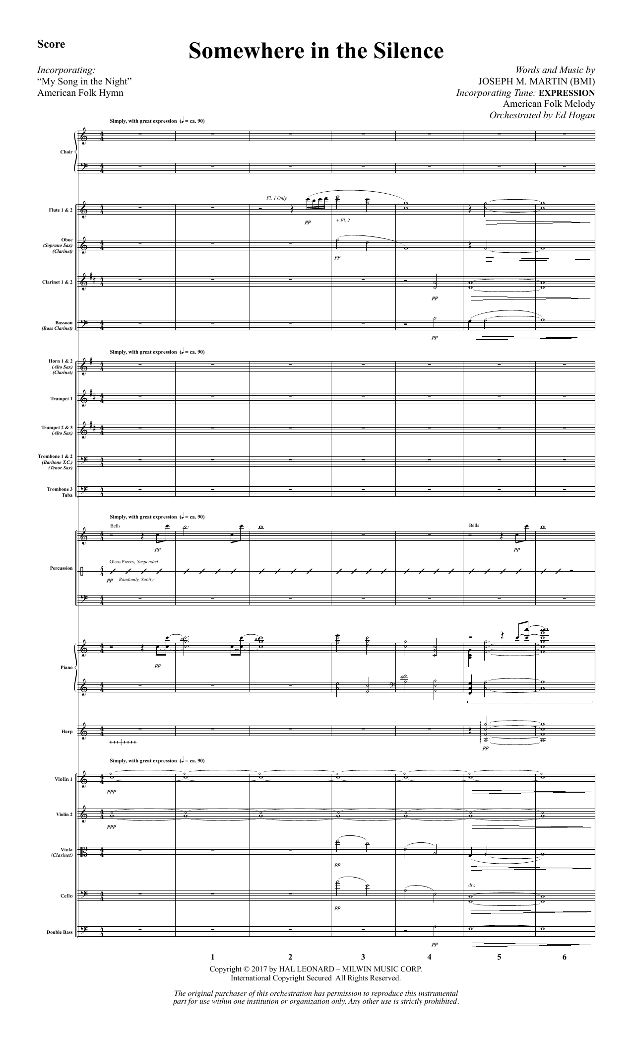 Download Joseph M. Martin Somewhere in the Silence - Full Score Sheet Music