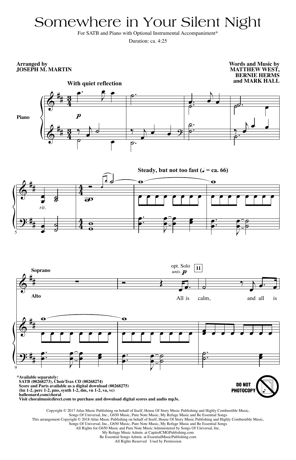 Download Casting Crowns Somewhere In Your Silent Night (arr. Jo Sheet Music