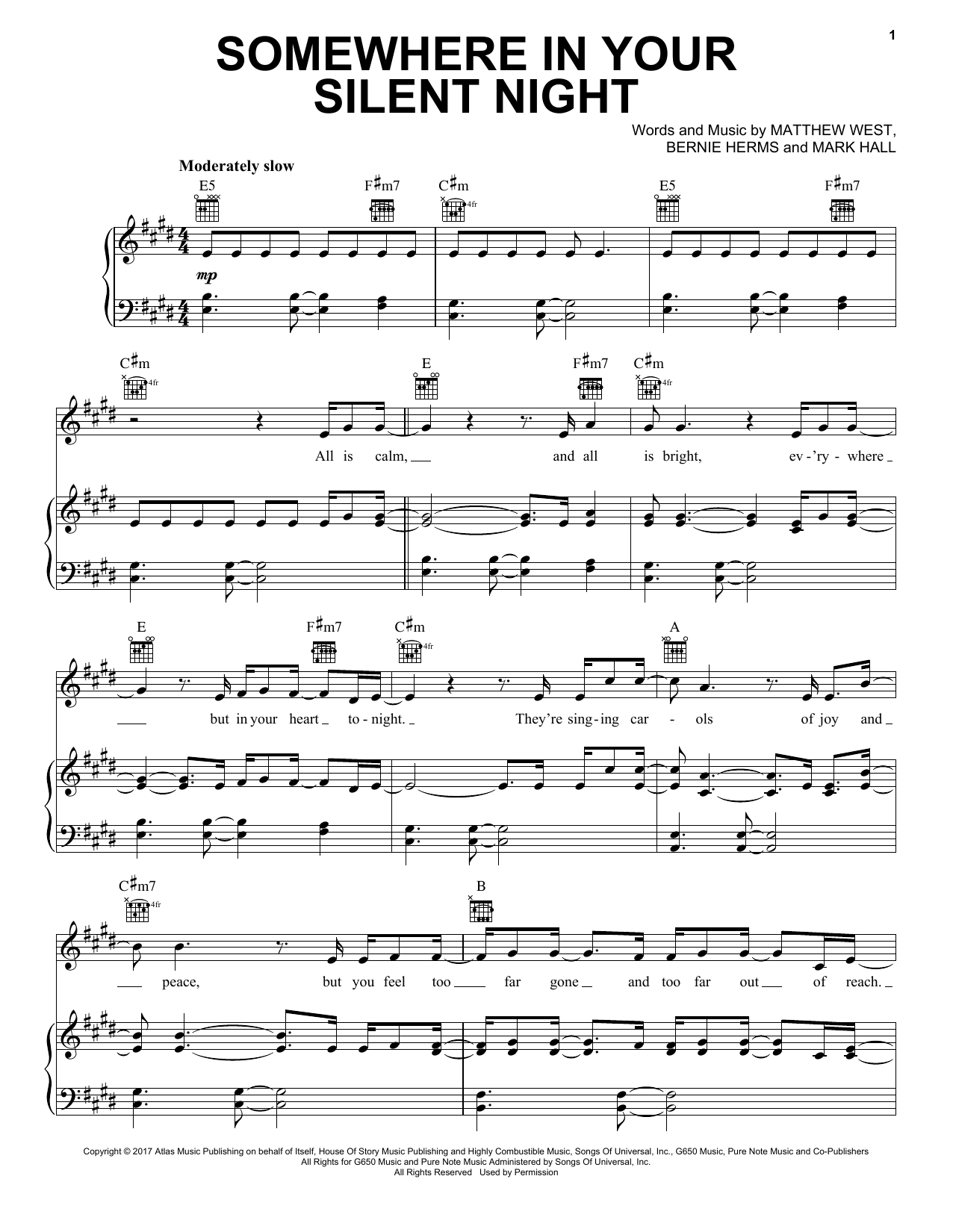 Download Casting Crowns Somewhere In Your Silent Night Sheet Music