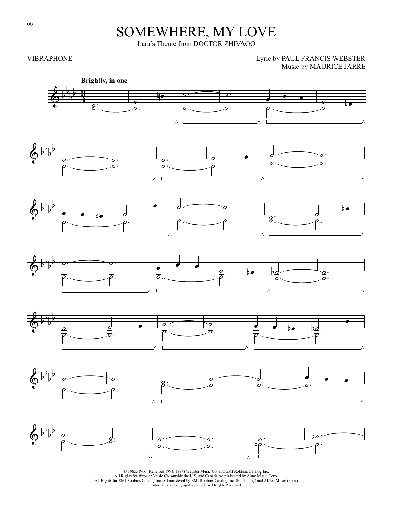 Download Maurice Jarre Somewhere, My Love (Lara's Theme from D Sheet Music