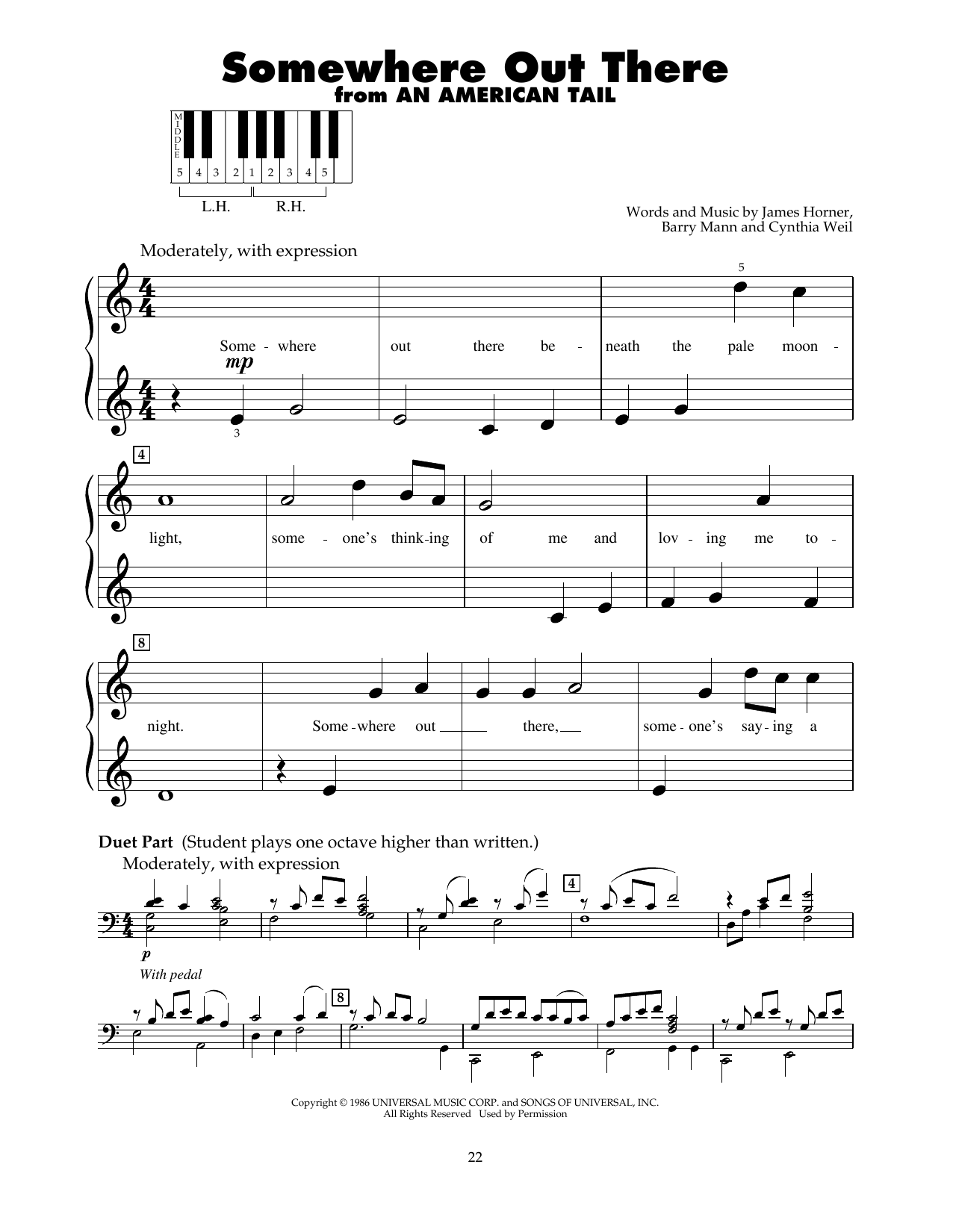 Download Linda Ronstadt & James Ingram Somewhere Out There (from An American T Sheet Music
