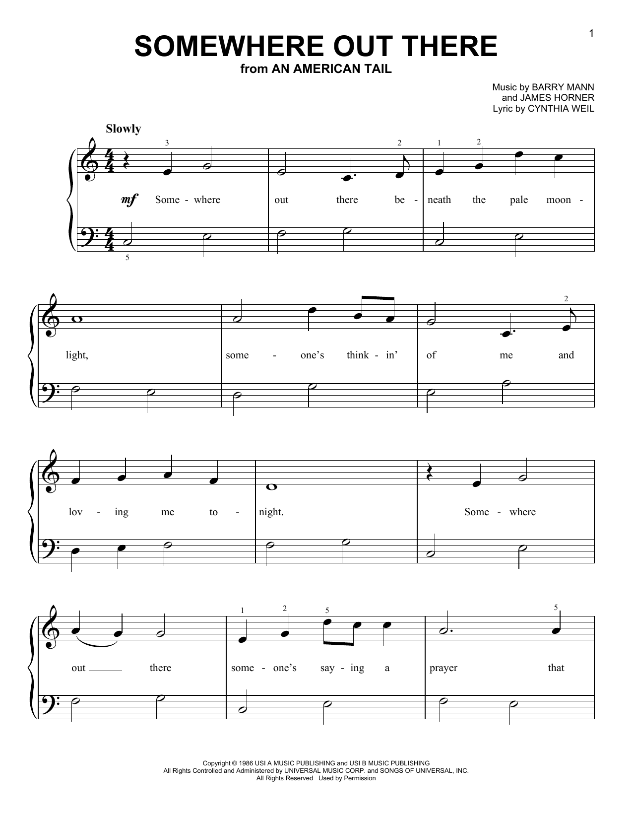 Download Linda Ronstadt & James Ingram Somewhere Out There Sheet Music