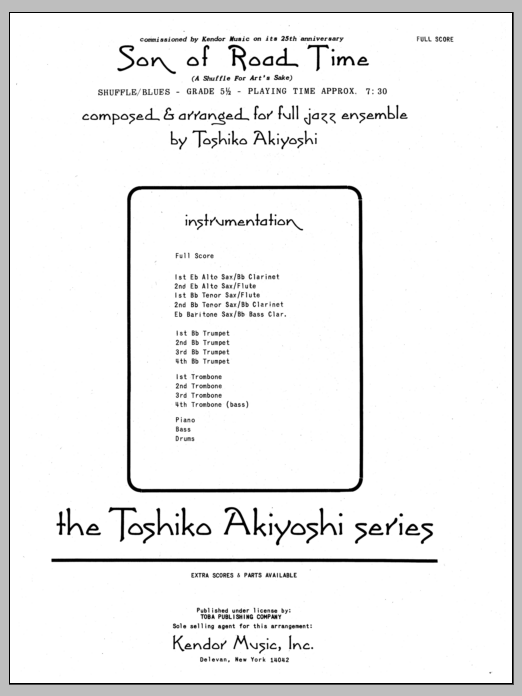 Download Toshiko Akiyoshi Son Of Road Time - Full Score Sheet Music
