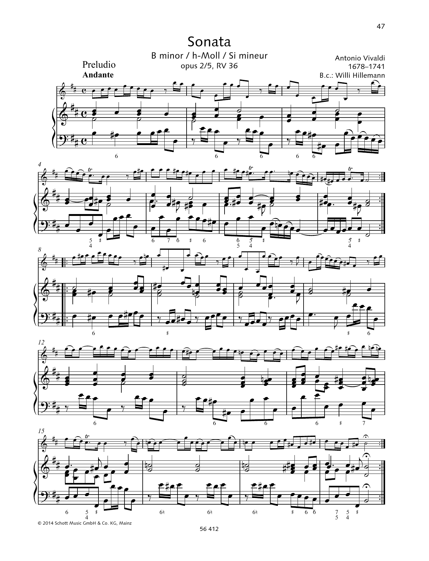 Download Baldassare Galuppi Sonata B Minor Sheet Music