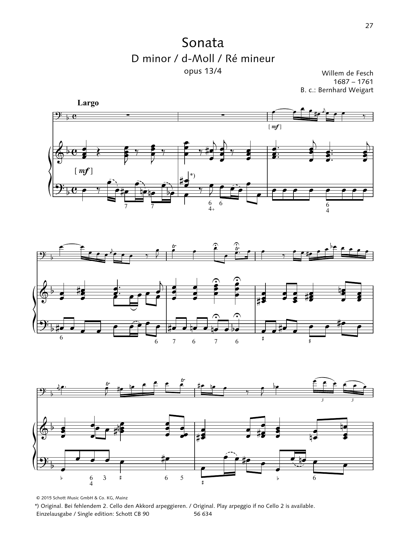 Download Baldassare Galuppi Sonata D Minor Sheet Music