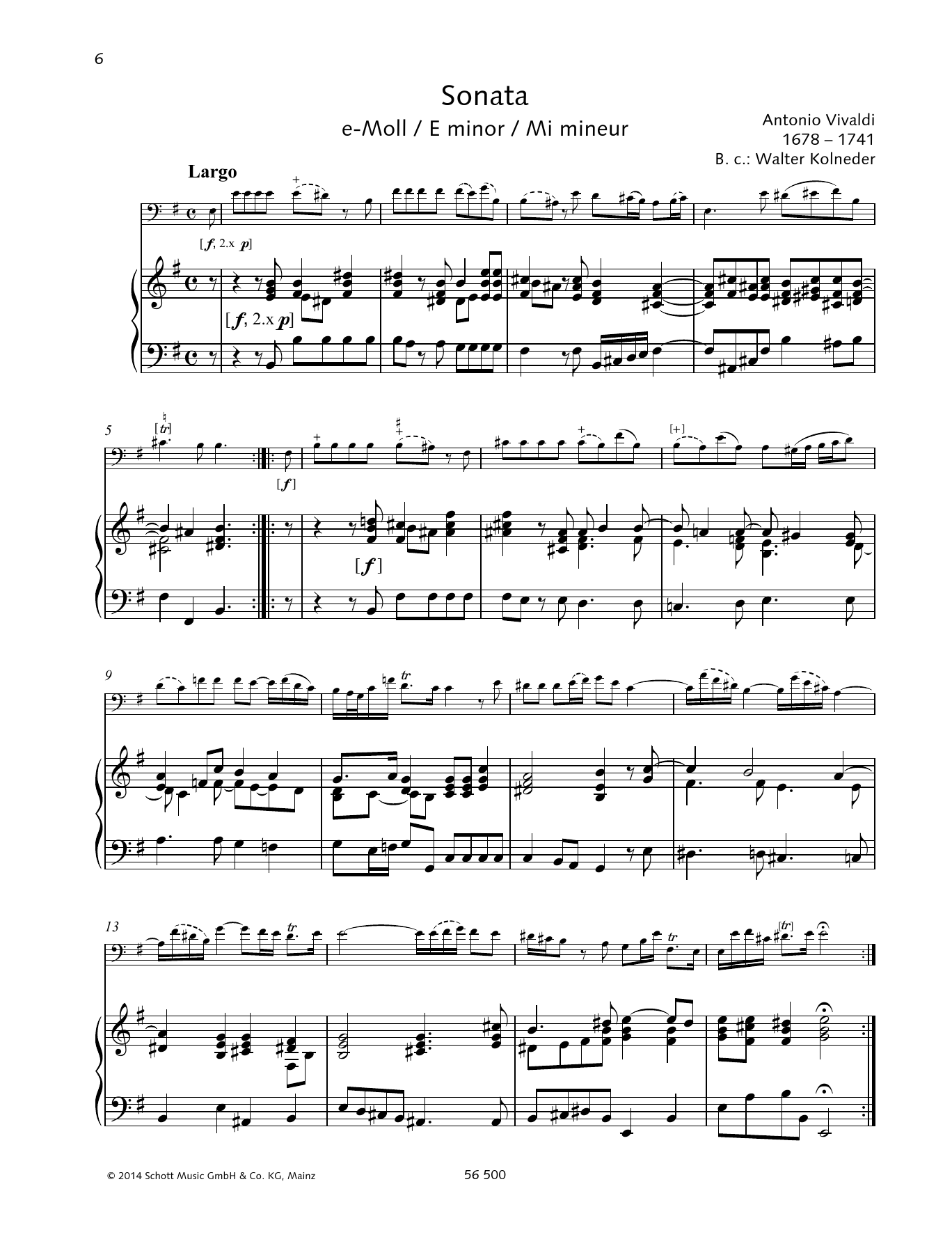 Download Baldassare Galuppi Sonata E minor Sheet Music