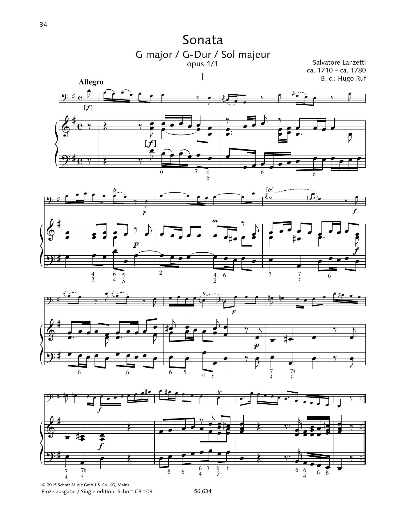 Download Baldassare Galuppi Sonata G Major Sheet Music