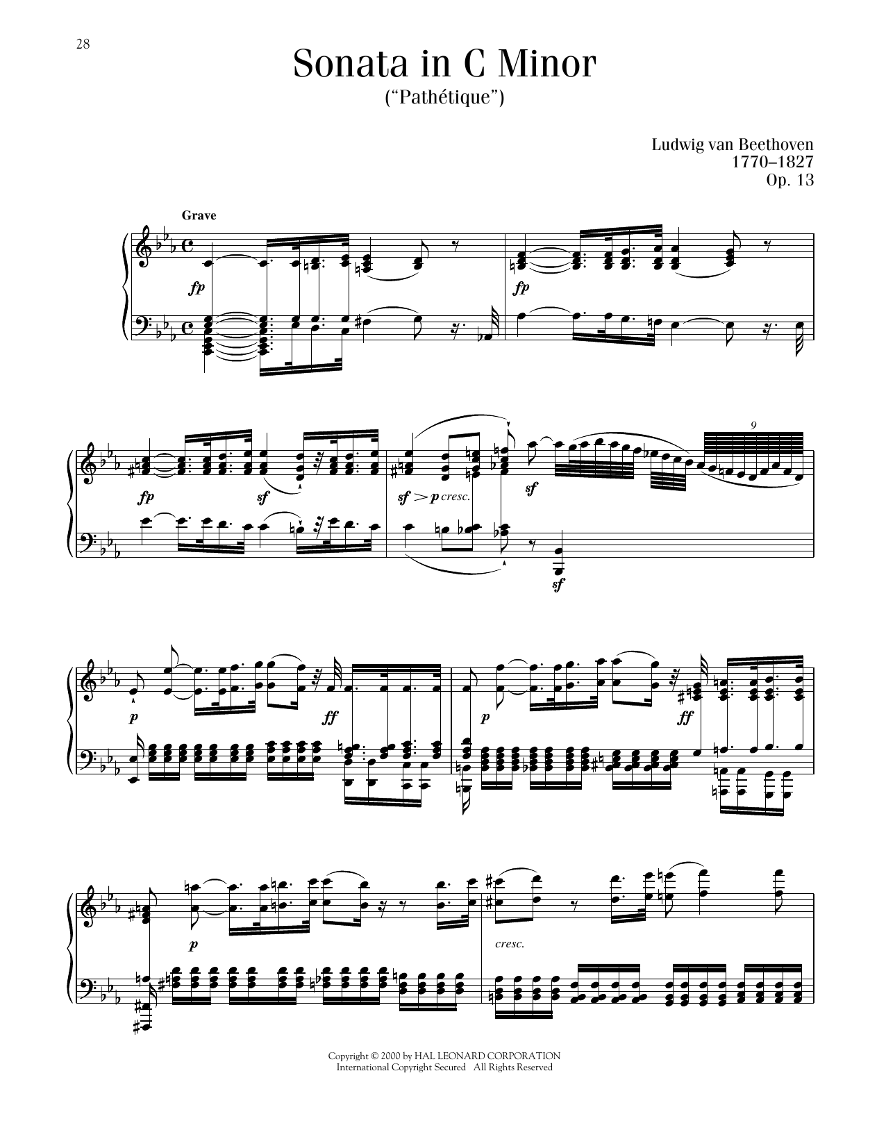 Ludwig van Beethoven Sonata In C Minor 