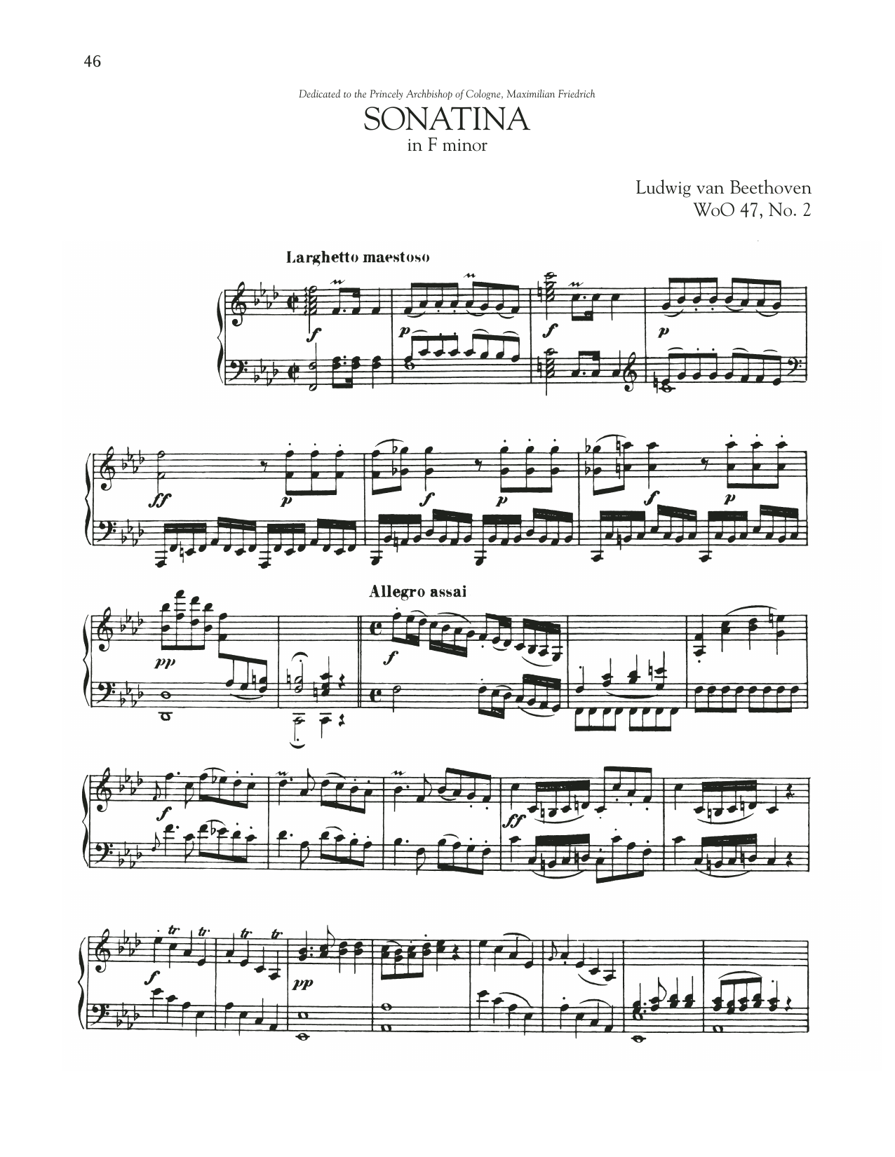 Download Ludwig van Beethoven Sonata In F Minor, WoO 47, No. 2 Sheet Music