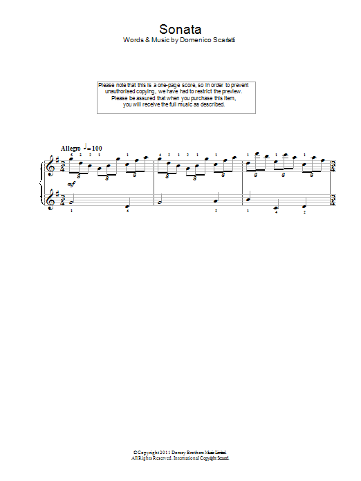 Download Domenico Scarlatti Sonata In G Major Sheet Music