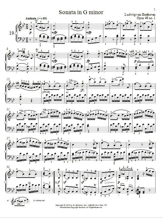 Download Ludwig van Beethoven Sonata in G Minor, Op. 49, No. 1 Sheet Music