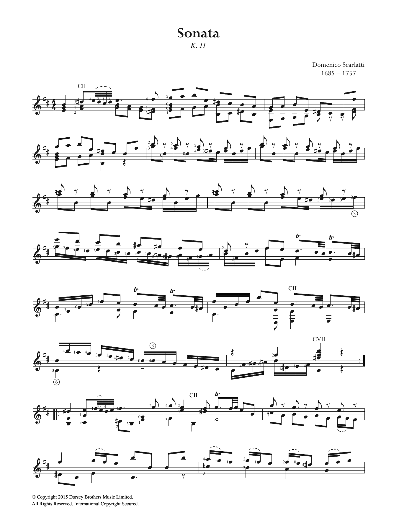 Download Domenico Scarlatti Sonata K.11 Sheet Music