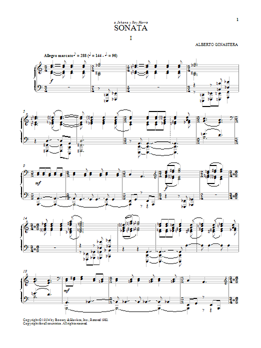 Download Alberto Ginastera Sonata No. 1, Op. 22 Sheet Music