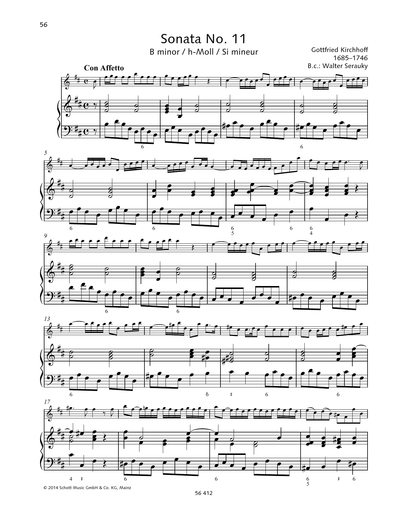 Download Baldassare Galuppi Sonata No. 11 B minor Sheet Music