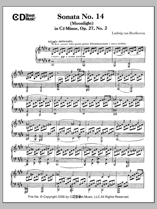 Download Ludwig van Beethoven Sonata No. 14 In C-sharp Minor (moonlig Sheet Music