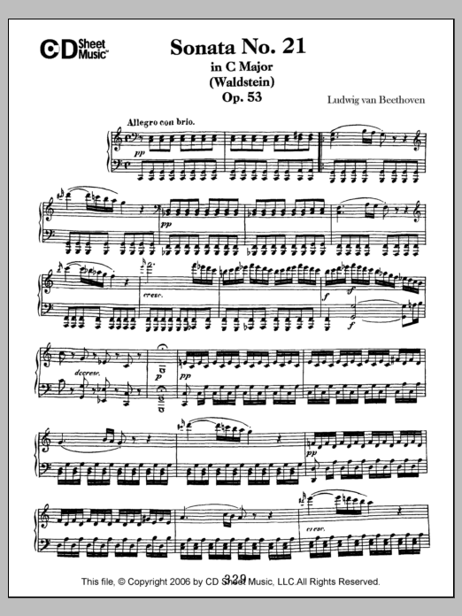 Download Ludwig van Beethoven Sonata No. 21 In C Major (waldstein), O Sheet Music