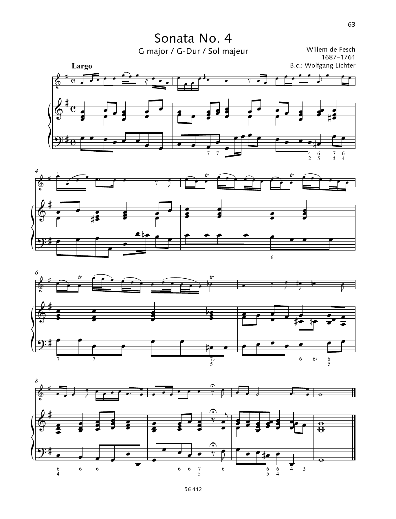 Download Baldassare Galuppi Sonata No. 4 G major Sheet Music