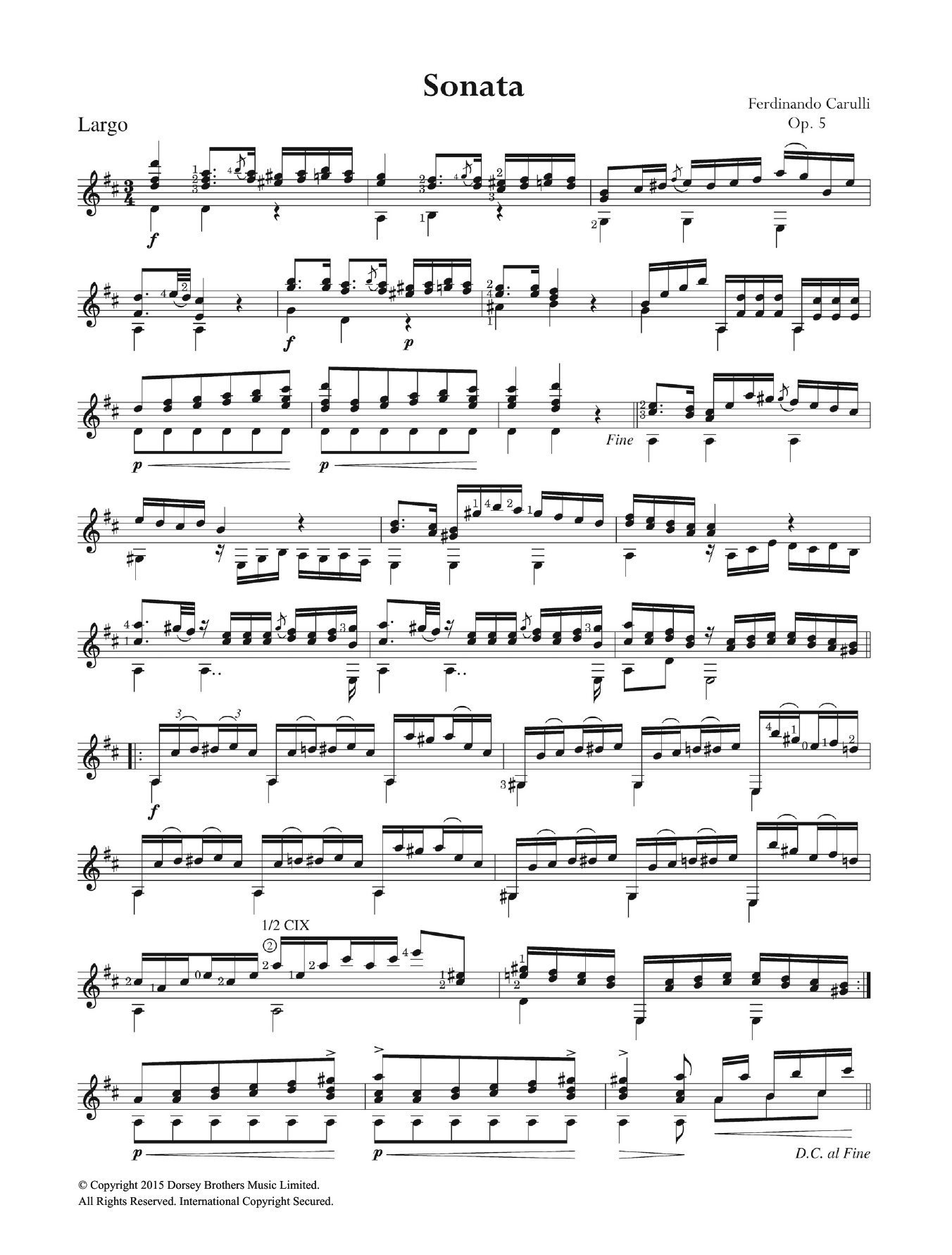 Download Ferdinando Carulli Sonata Op. 5 Sheet Music