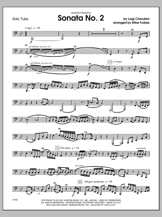 Download Michael Forbes Sonata No. 2 - Solo Tuba Sheet Music