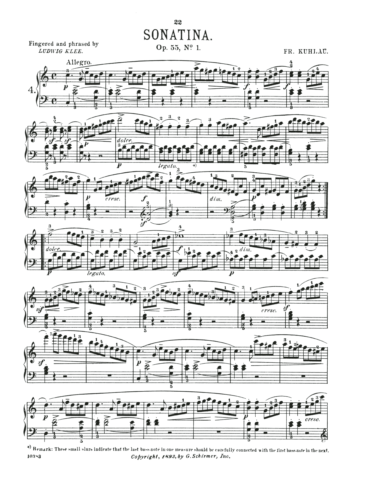 Download Friedrich Kuhlau Sonatina In C Major, Op. 55, No. 1 Sheet Music