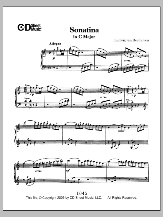 Download Ludwig van Beethoven Sonatina in D Major Sheet Music